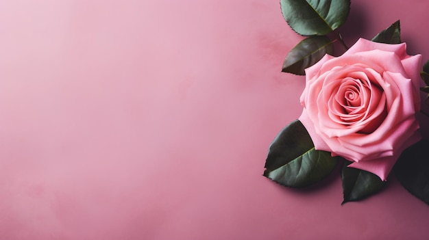 Banner with pink rose