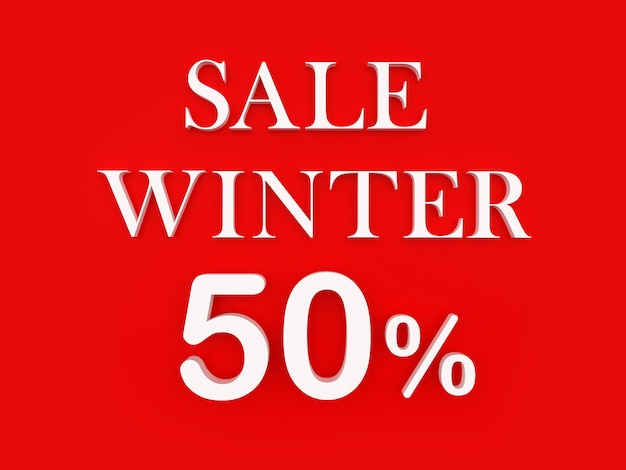 Banner with text Winter Sale fifty percent