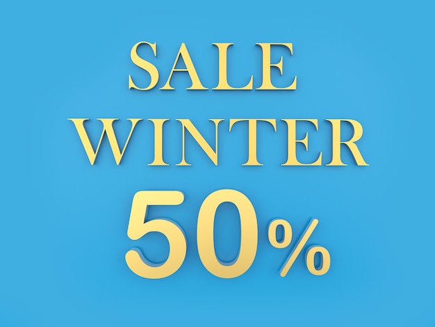 Banner with text Winter Sale fifty percent