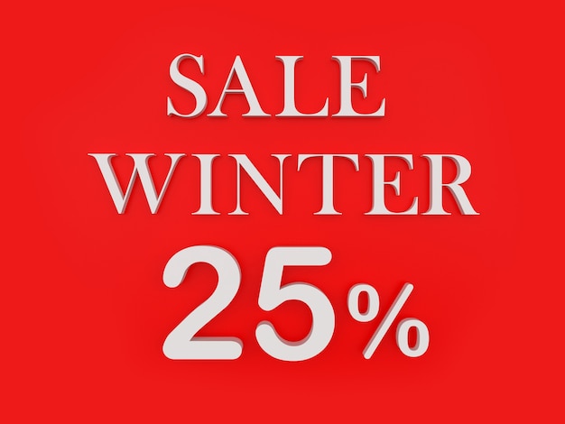 Banner with text Winter Sale twenty five percent