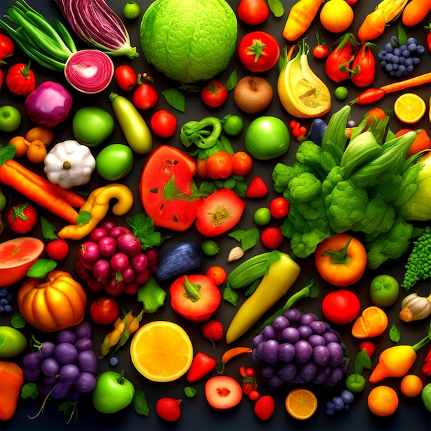 A Banner For Youtube Channel About Health And Longevity Featuring Multicolored Fruits And Vegetable