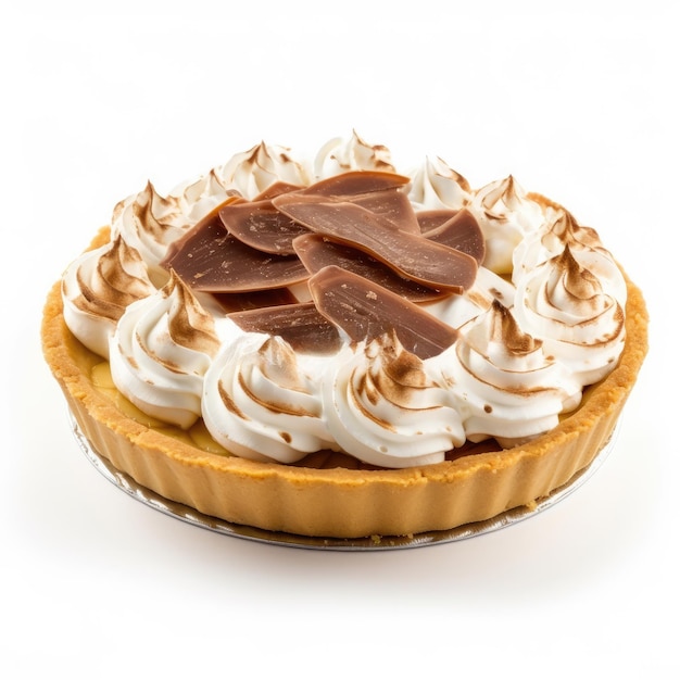 Banoffee Pie Isolated on White Generative AI