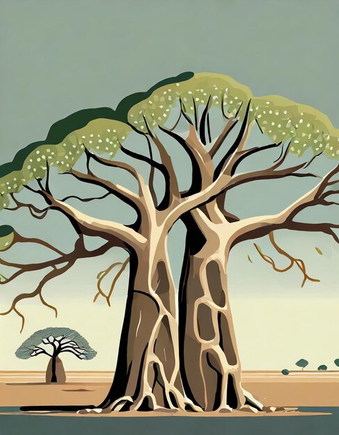 Baobab tree illustration