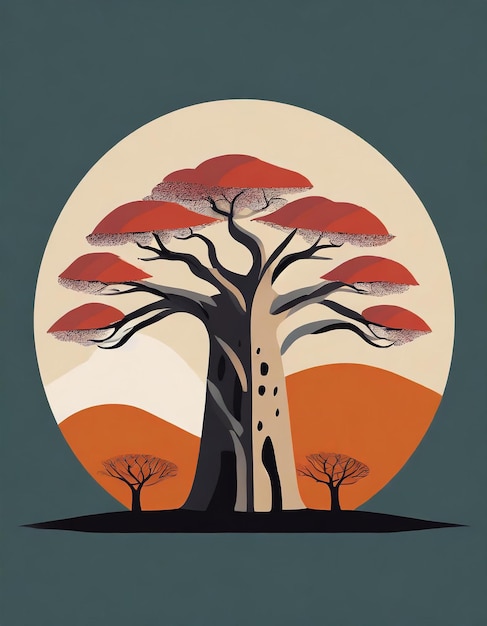 Baobab tree illustration