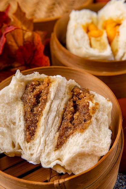 Baozi or Bakpao is a type of yeastleavened filled bun in various Chinese cuisines There are many variations in fillings meat or vegetarian and preparations though the buns are most often steamed