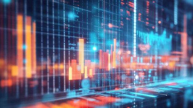 Bar Chart Data Visualization in Blue and Orange