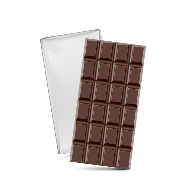 Bar Chocolate Packaging Mockup 3D Rendering on White Background