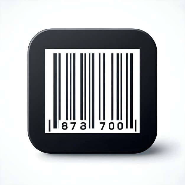 Photo bar code icon isolated on white clipping path