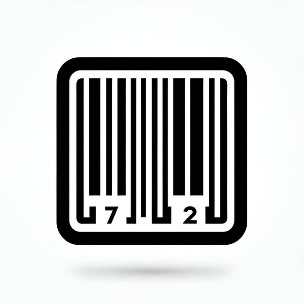 Photo bar code icon isolated on white clipping path