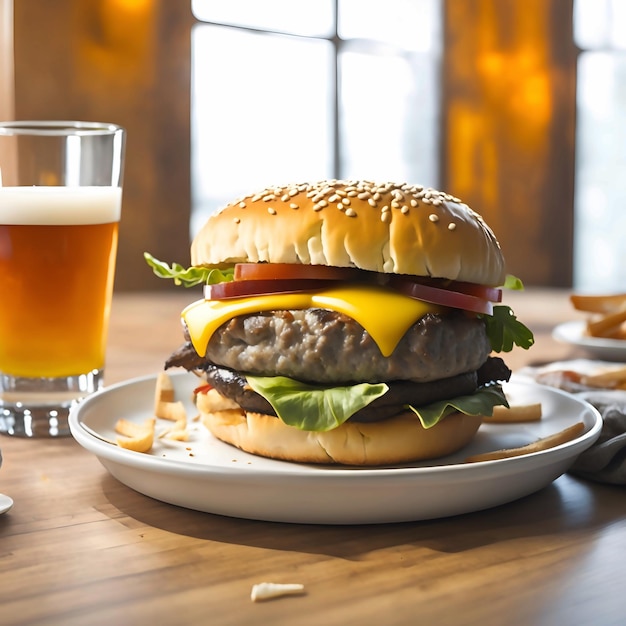 A bar food staple burger and fries