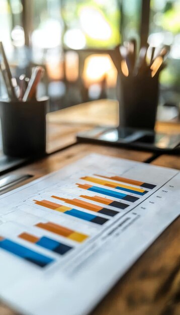 Photo bar graph of corporate survey results