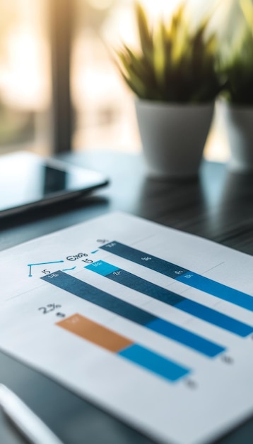 Photo bar graph of corporate survey results