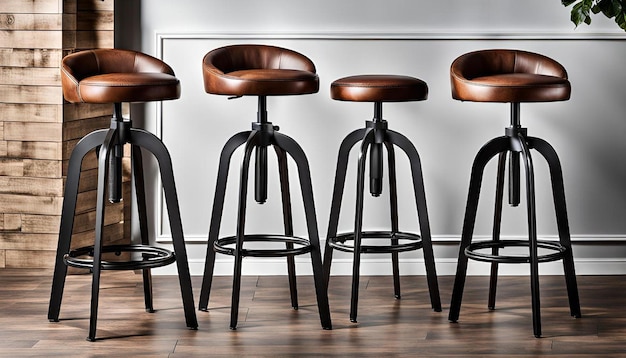 Photo bar stools with industrial finish