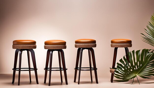 Photo bar stools with tropical design