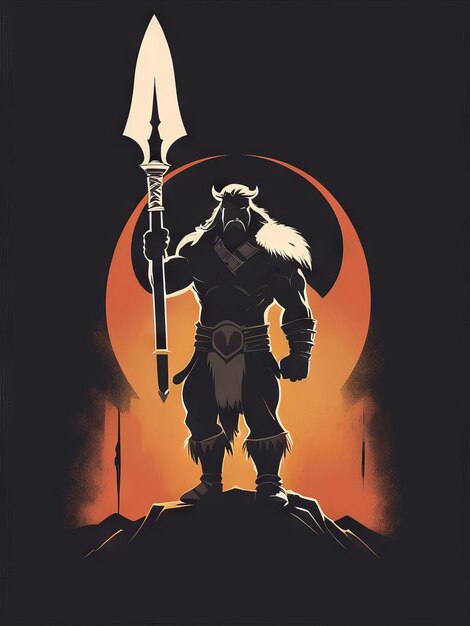 Photo barbarian minimalist tshirt design