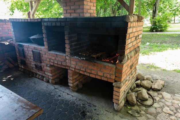 Barbecue made of bricks