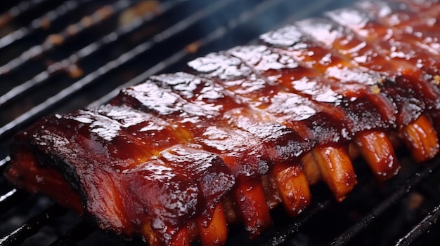 Barbecue Pork Ribs on the Grill