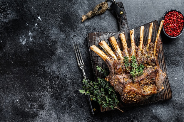 Barbecue rack of lamb meat chops