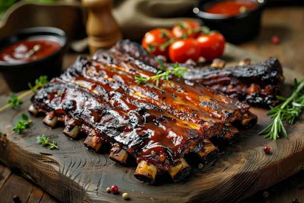 Photo barbecue spare ribs