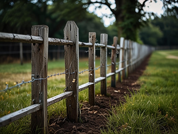 a barbed wire fence with a barbed wire fence in the background