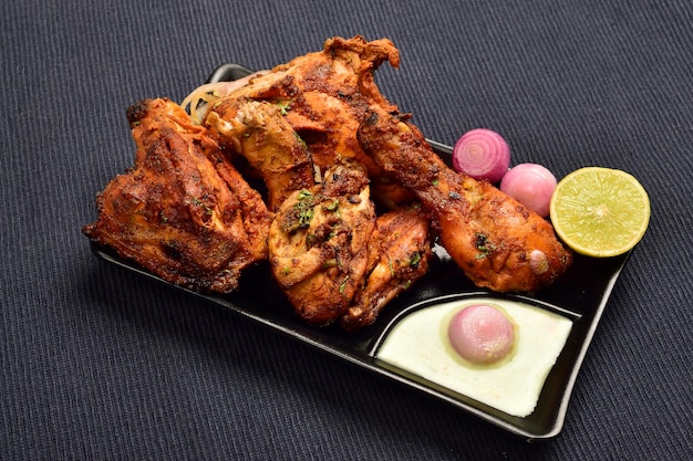 Barbeque Chicken in Plate, Tandoori Chicken