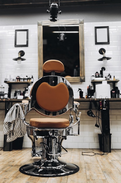 Barbershop armchair modern hairdresser and hair salon barber shop for men Beard bearded man