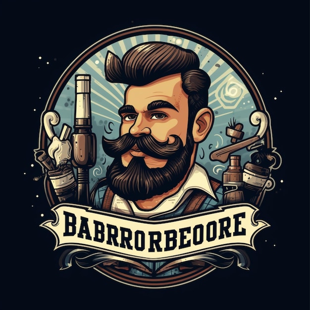 barbershop cartoon logo