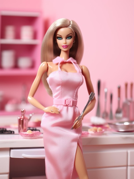 barbie cooking in the kitchen