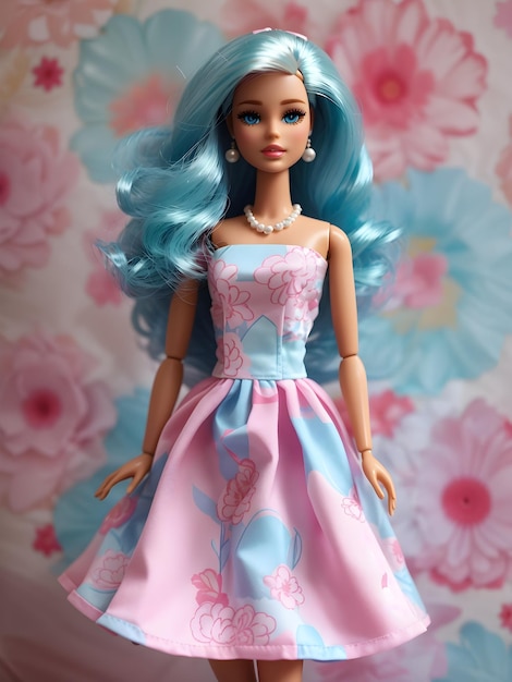 barbie doll full body new summer dress Pastel Pink amp Minty Blue