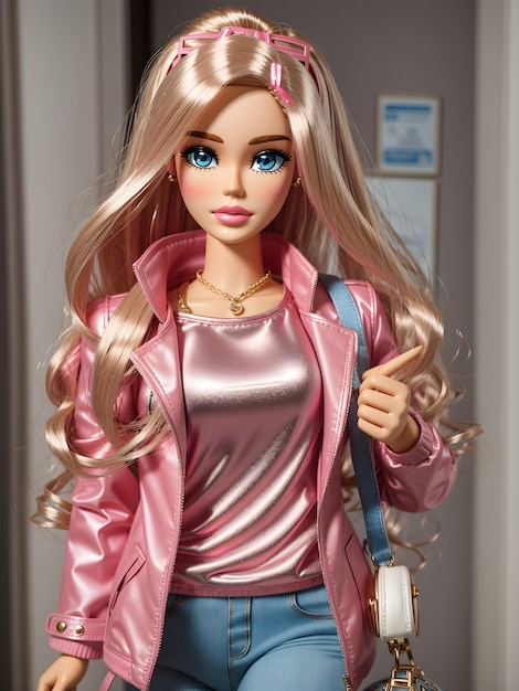 Barbie Doll With A pink jacket