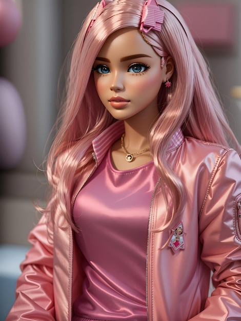 Barbie Doll With A pink jacket