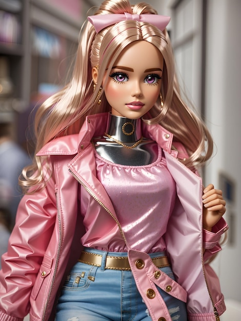 Barbie Doll With A pink jacket