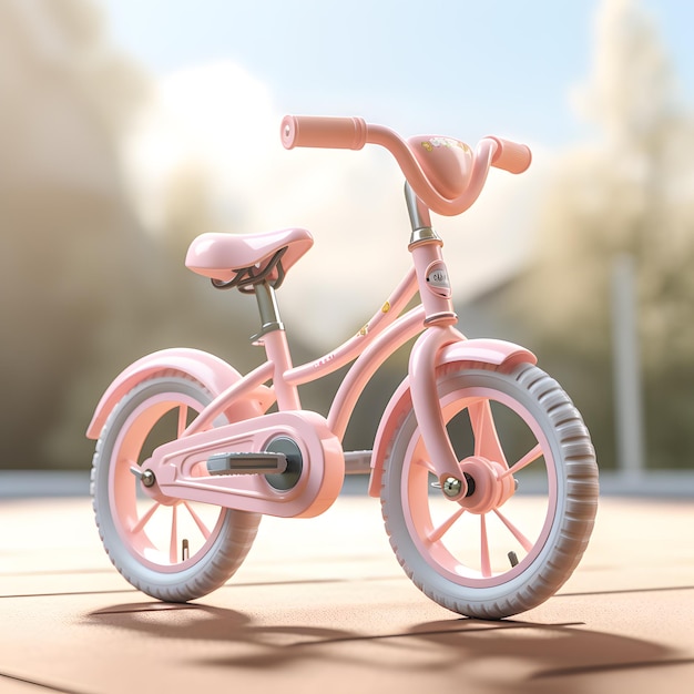 Barbie like 3d rendering illustraton for tennis sport dream fantasy animation