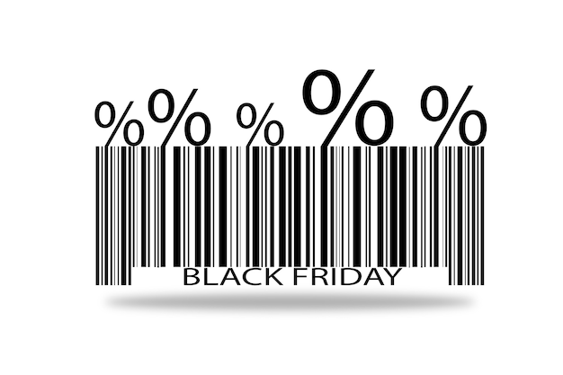 Photo barcode black friday on a white background