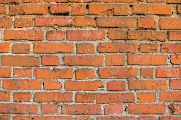 Bare brick wall background horizontal flat texture