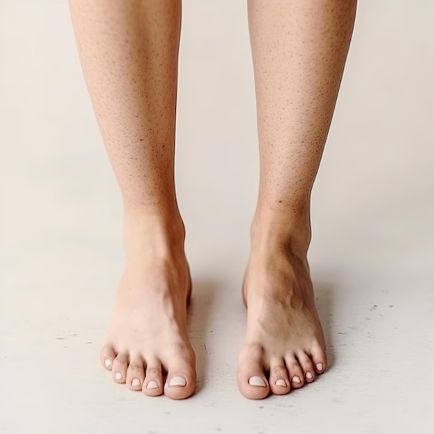 barefoot girl in relaxing day