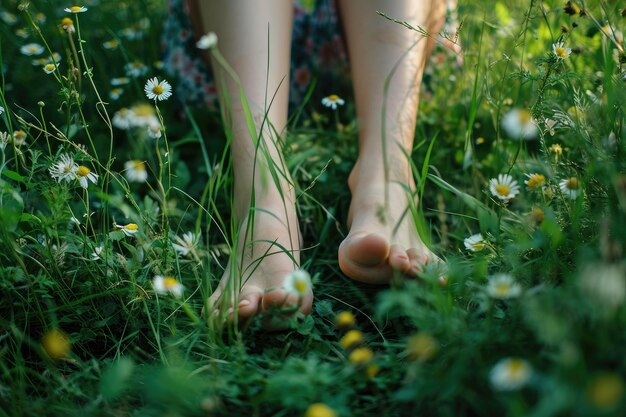 Barefoot in the grass