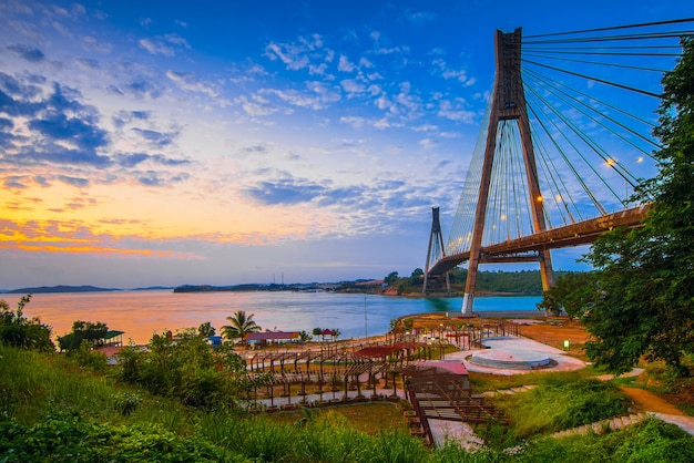 Barelang bridge at sunrise on Batam island