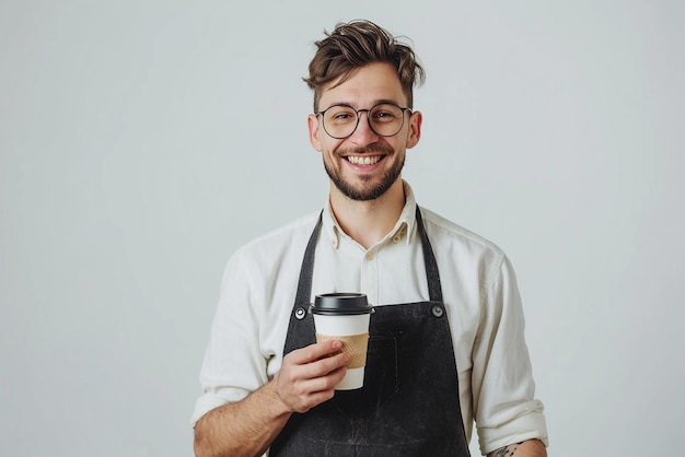 Photo barista preparing coffee in a coffee shop