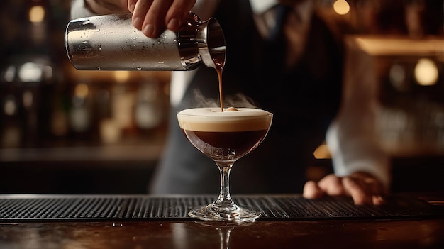 Barista Serving an Espresso Martini