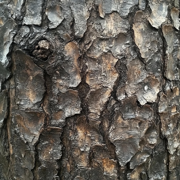 Bark roughened by wind and rain