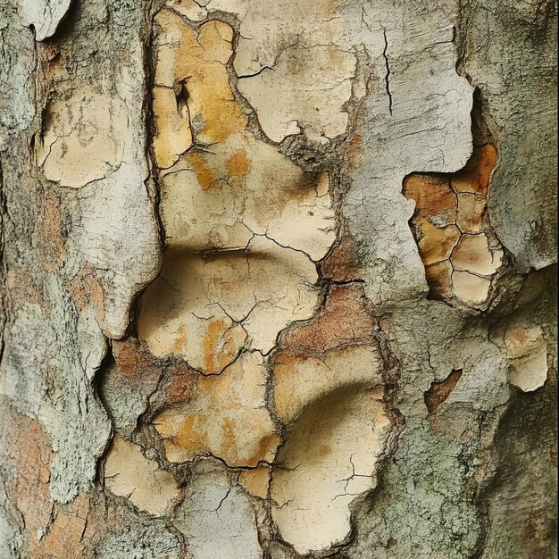 Bark with natural patterns of growth