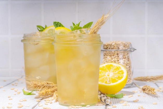 Barley orzo lemonade drink