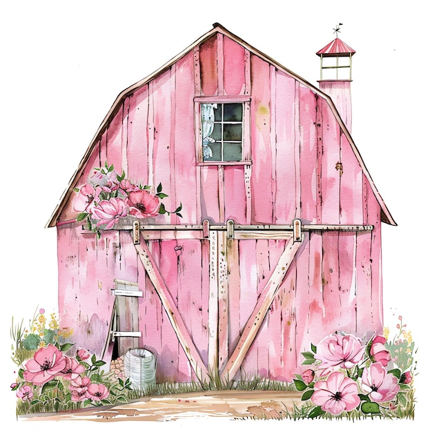 barn watercolor