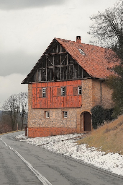 Photo a barn with the word eye on the side of it