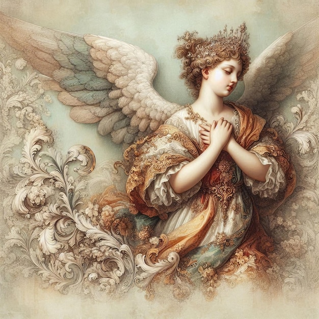 Baroque Angel in Vintage Elegance