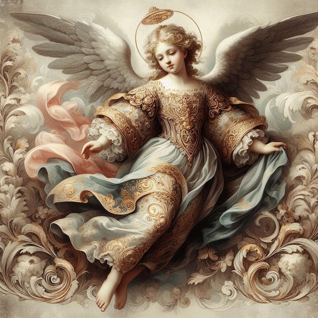 Baroque Angel in Vintage Elegance