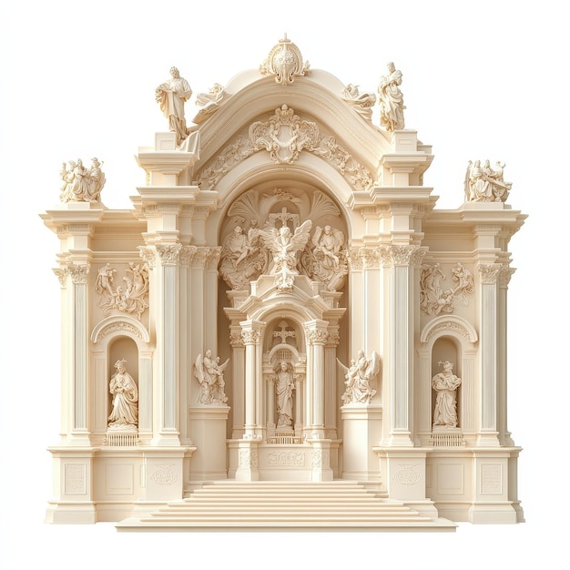 Baroque Architectural Facade with Ornate Sculptures