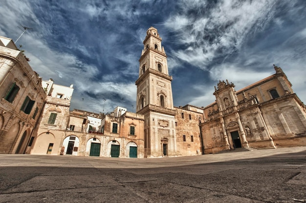 Baroque building and church view from Lecce, Italy