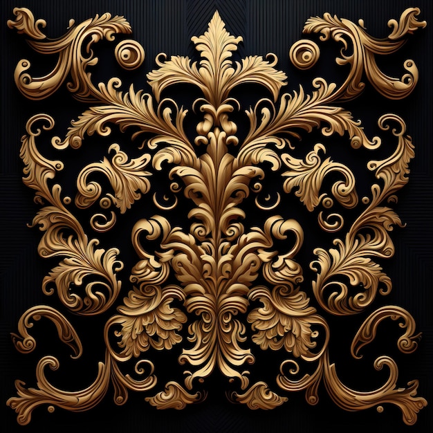 Baroque fabric pattern florals Classical luxury old fashioned damask ornament royal victorian